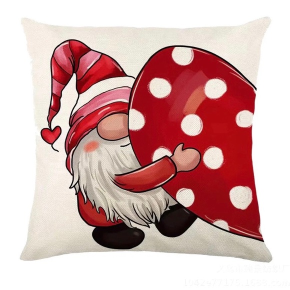 Gnome Couple Heart Happy Valentine’s Day Decorative Throw Pillow Covers 2 Pc Set - Picture 12 of 17